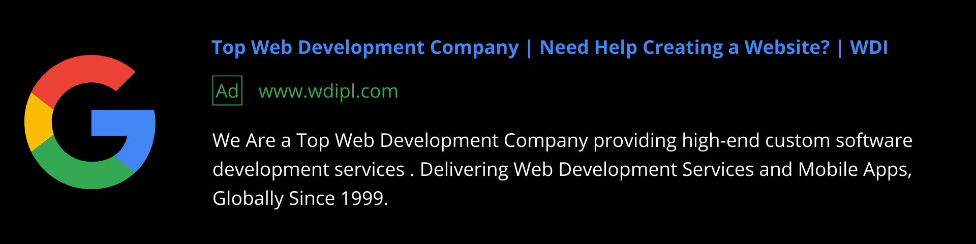 Search Results Advertising (3) Top Web Development Company - WDI
